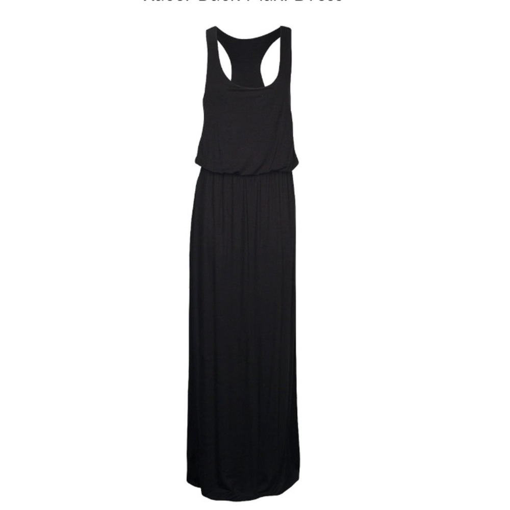 Black racer back maxi dress